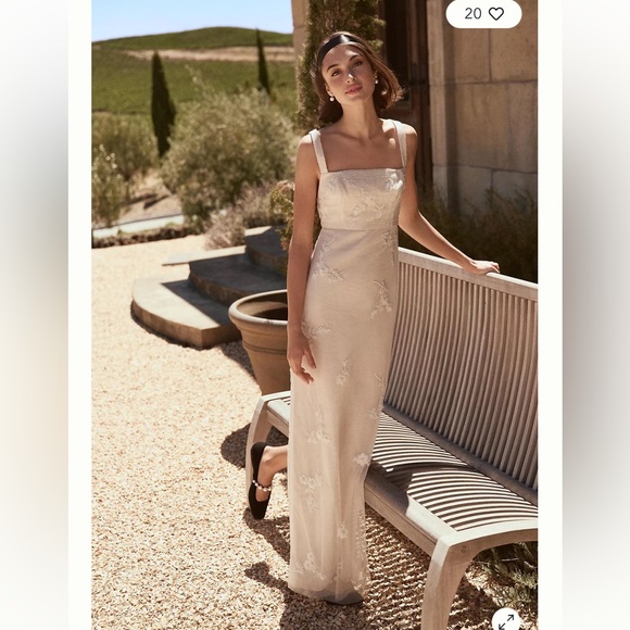 BHLDN Dresses & Skirts - Anthropologie BHLDN Micheline Embellished Square Neck Column Wedding Dress 2